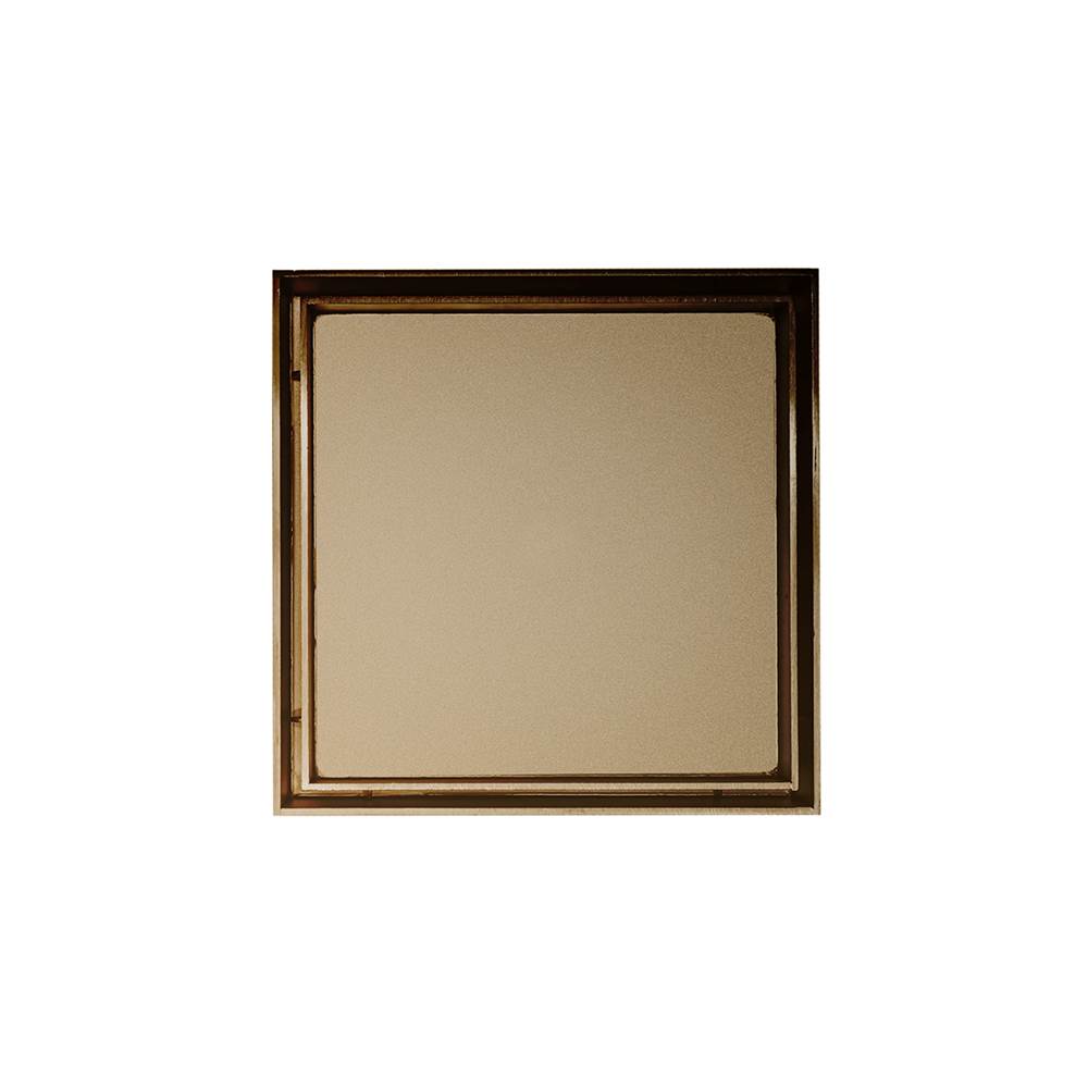 Infinity Drain 5'' x 5'' TD 15 Tile Insert High Flow Complete Kit in Satin Bronze with PVC Drain Body, 3'' Outlet