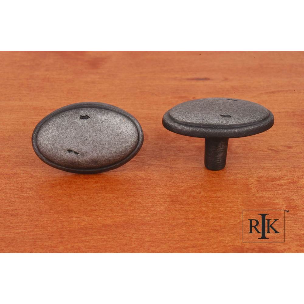 RK International Distressed Oval Knob with Ring Edge