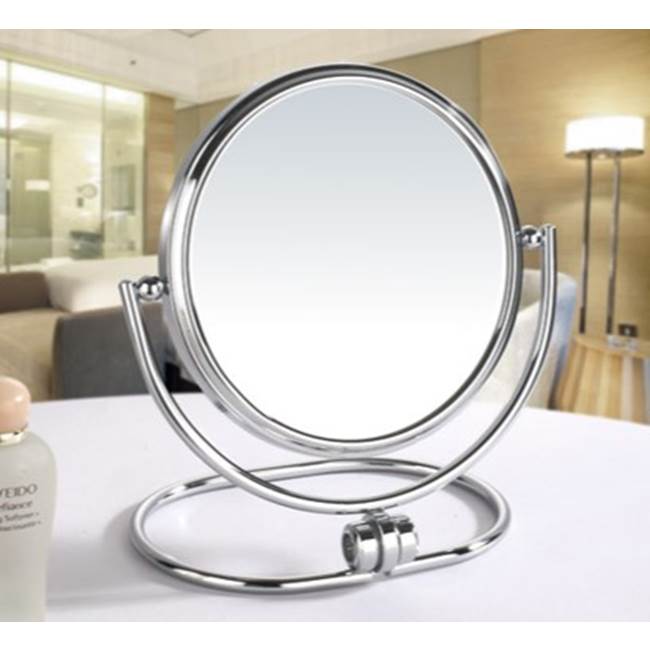 Afina Corporation Table Makeup Mirror 5''X 5''Round- Polished Chrome