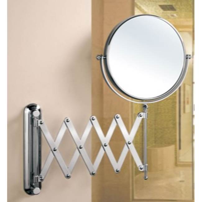 Afina Corporation Wall Mount Makeup Mirror 8''Round Scissor Design- Polished Chrome