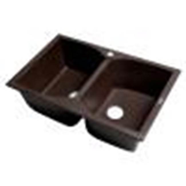 Alfi Trade Chocolate 32'' Drop-In Double Bowl Granite Composite Kitchen Sink
