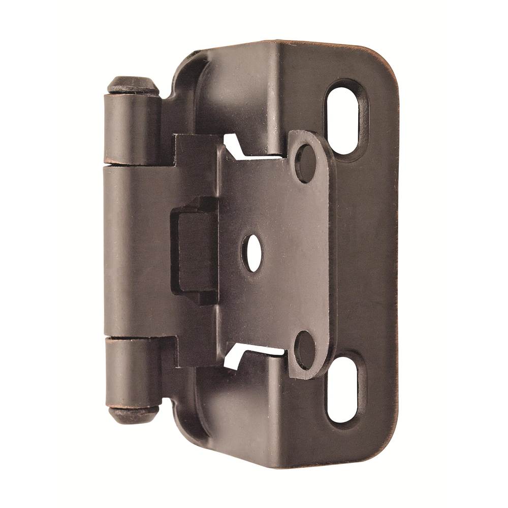 Amerock 1/2in (13 mm) Overlay Self-Closing, Partial Wrap Oil-Rubbed Bronze Hinge - 2 Pack