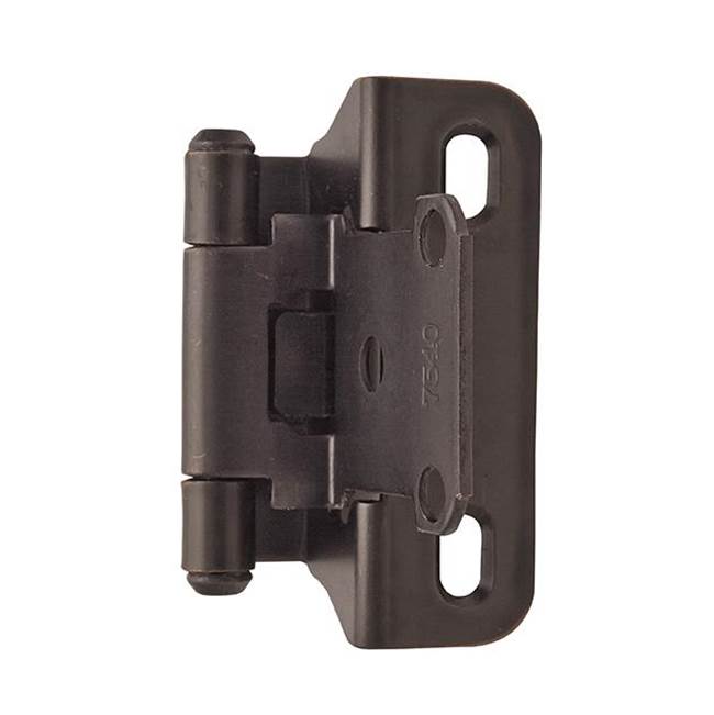 Amerock 1/4 in (6 mm) Overlay Self-Closing, Partial Wrap Oil-Rubbed Bronze Hinge - 2 Pack