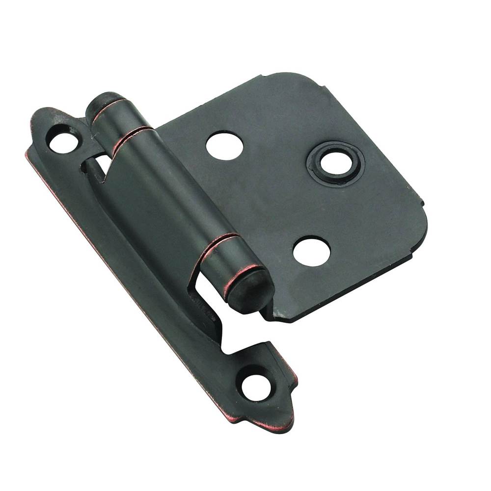 Amerock Variable Overlay Self-Closing, Face Mount Oil-Rubbed Bronze Hinge - 10 Pack