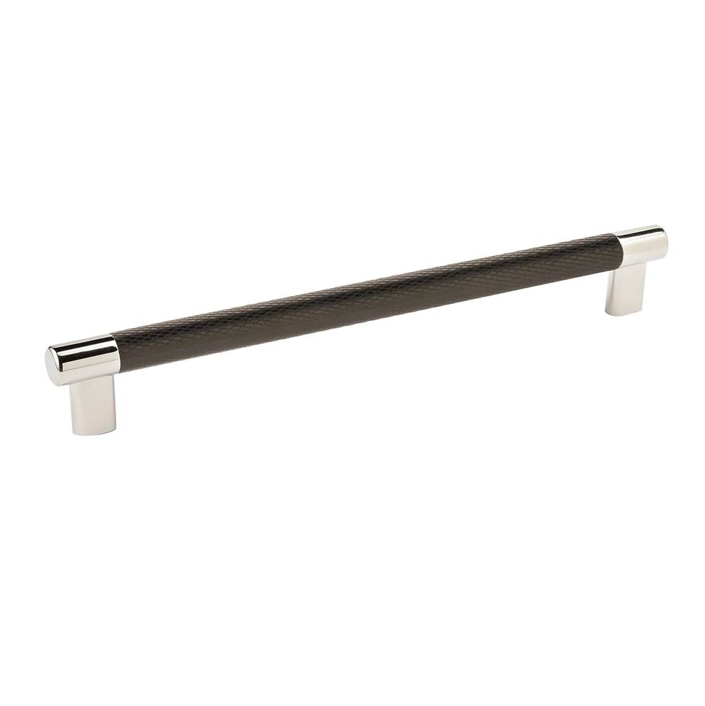 Amerock Esquire 10-1/16 in (256 mm) Center-to-Center Polished Nickel/Black Bronze Cabinet Pull