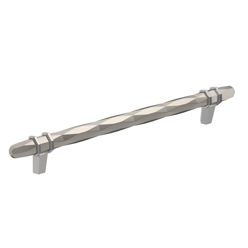 Amerock London 8 in (203 mm) Center-to-Center Satin Nickel/Polished Chrome Cabinet Pull