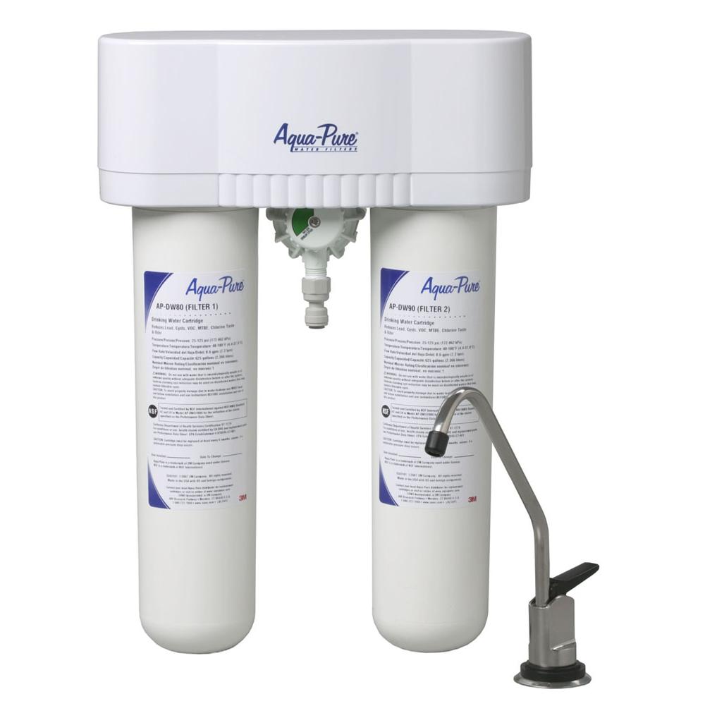 Aqua Pure Under Sink Dedicated Faucet Water Filtration System AP-DWS1000, 5583101, 0.5 um