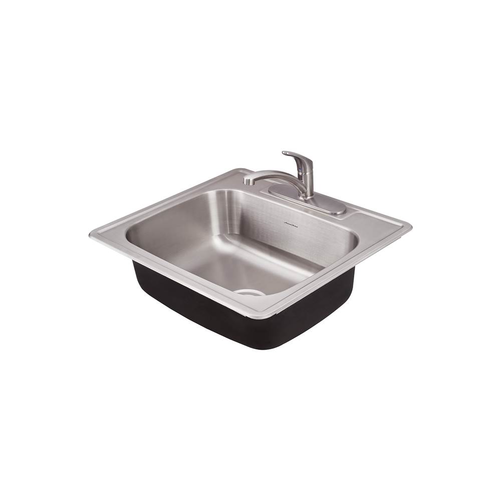 American Standard Colony® 25 x 22-Inch Stainless Steel Single Bowl ADA Kitchen Sink With Colony® PRO Single Control Faucet System