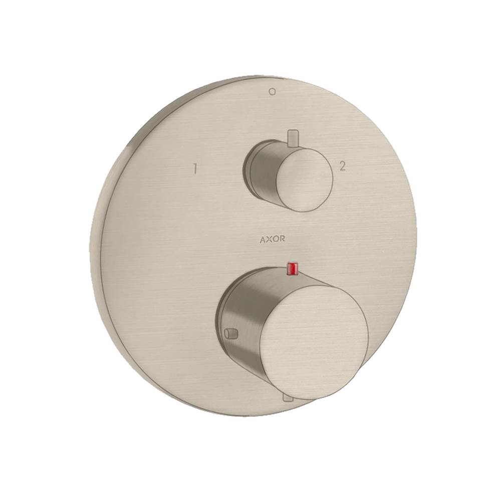Axor Starck Thermostatic Trim with Volume Control and Diverter in Brushed Nickel