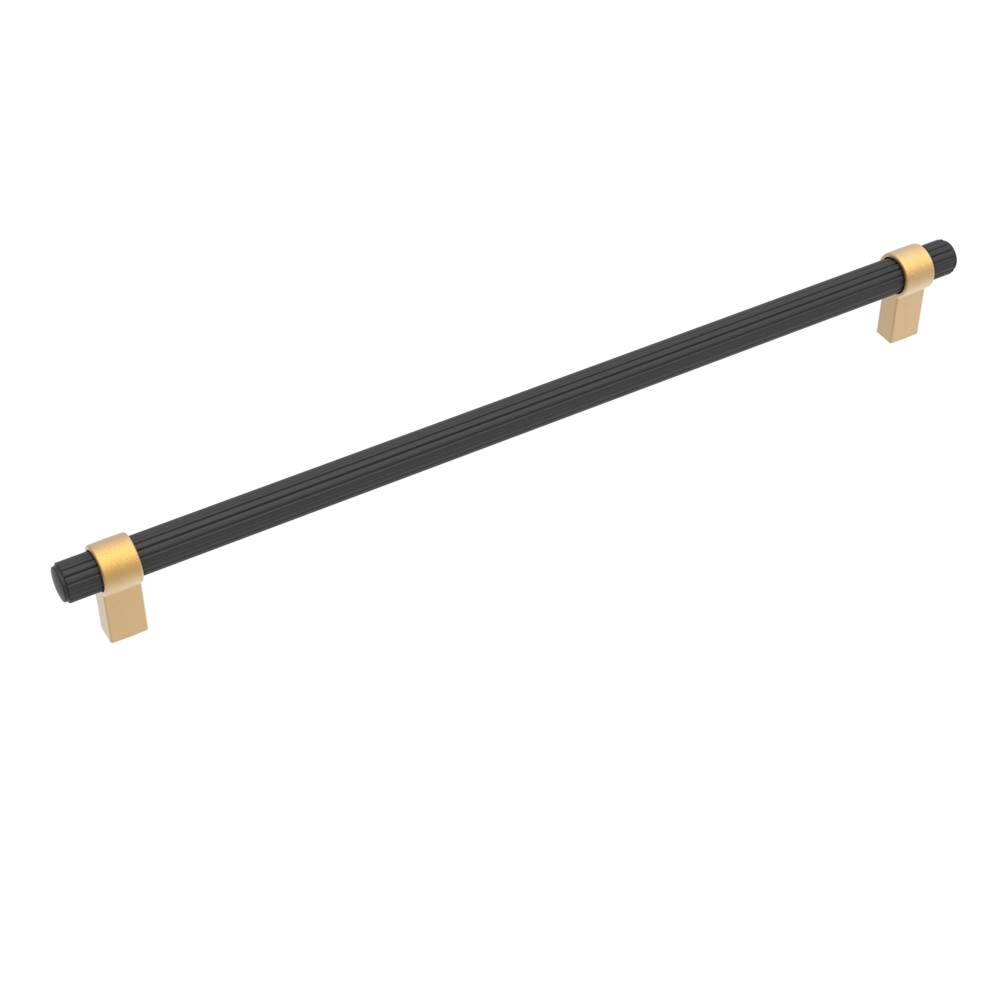 Belwith Keeler Sinclaire Collection Appliance Pull 18 Inch Center to Center Matte Black and Brushed Golden Brass Finish
