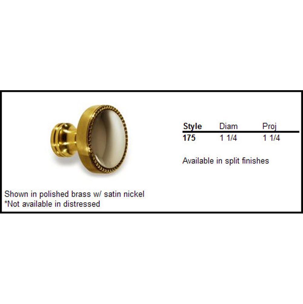 Colonial Bronze Cabinet Knob Hand Finished in Polished Bronze and Polished Nickel