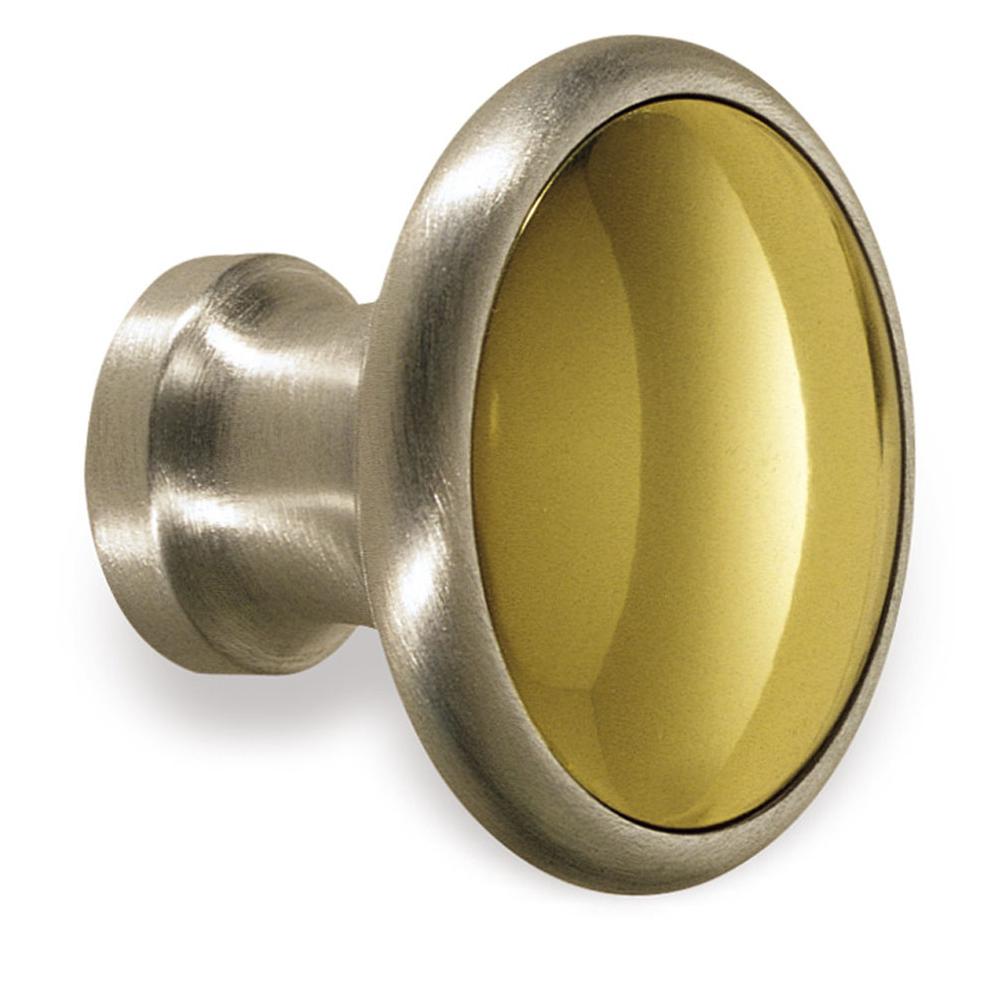 Colonial Bronze Cabinet Knob Hand Finished in Dark Statuary Bronze and Antique Satin Brass