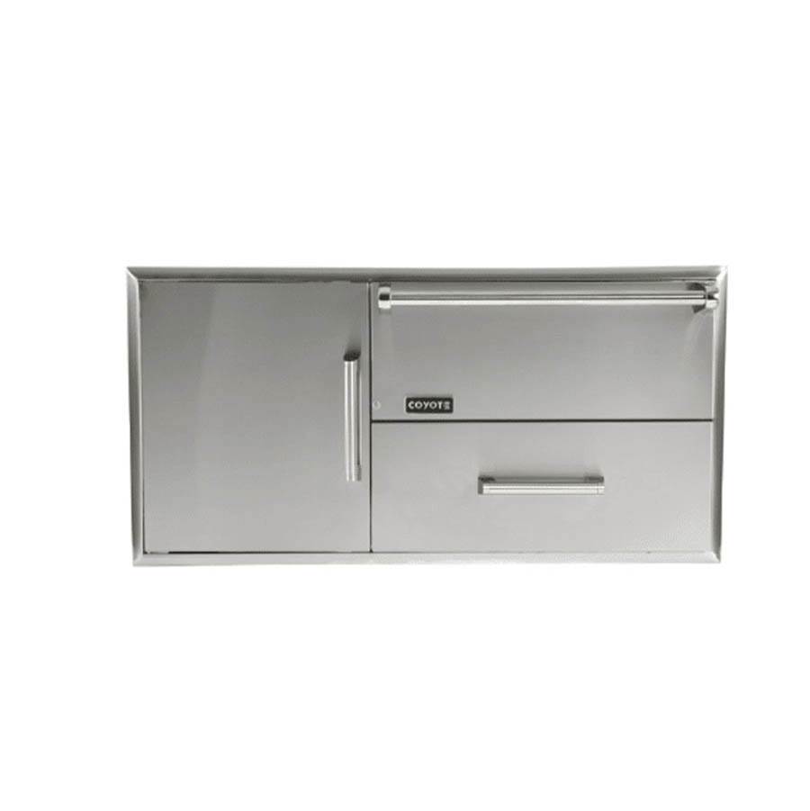 Coyote Outdoor Living Combo Warming Drawer plus Single Pullout Drawer