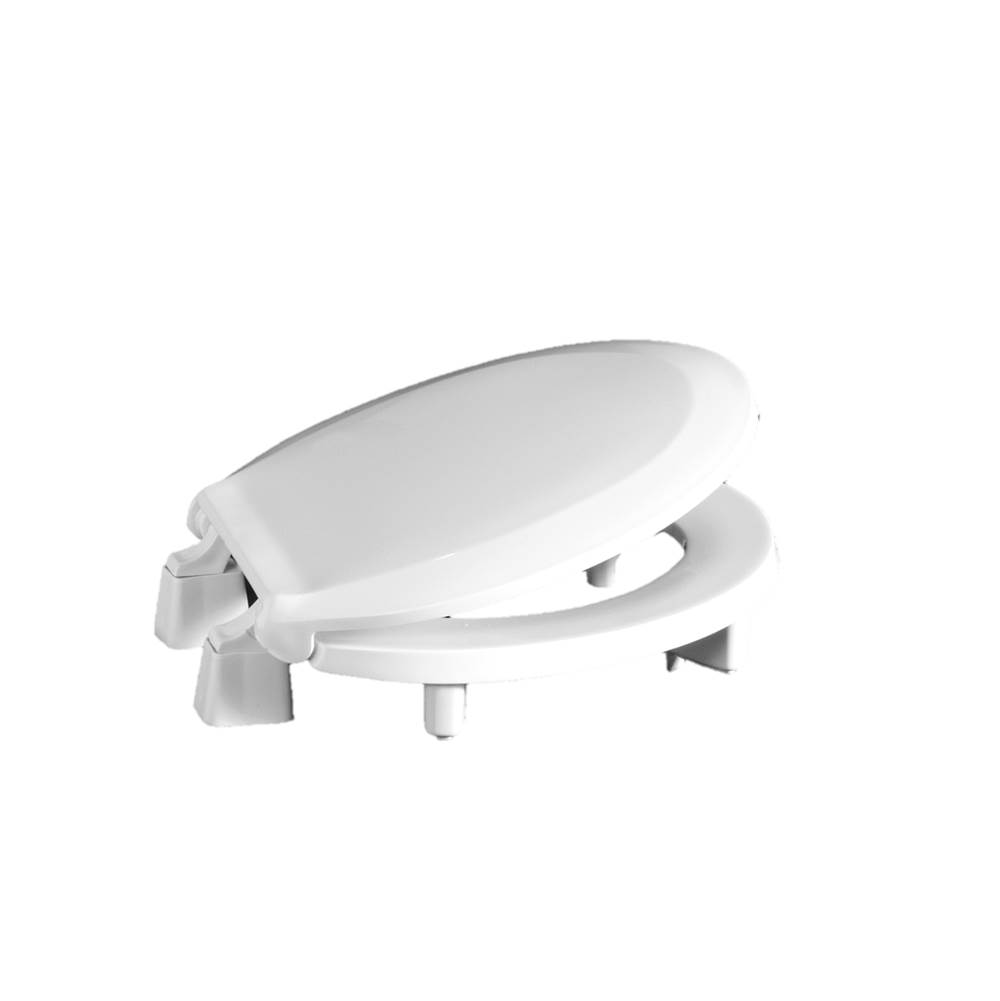 Centoco Luxury 3'' Ada Compliant Plastic Toilet Seat, Closed Front With Cover, White, Regular Bowl