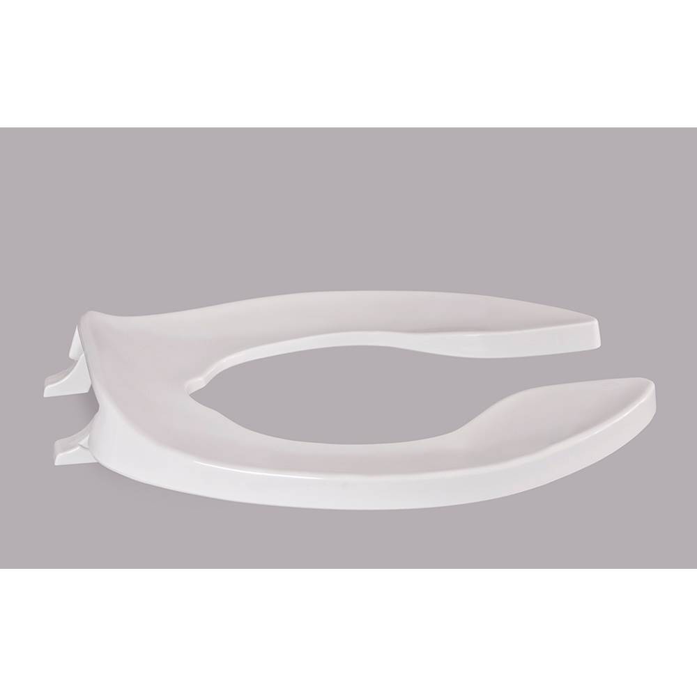 Centoco Luxury Antimicrobial/Fire Retardent Plastic Toilet Seat, Open Front Less Cover, White, Elongated Bowl