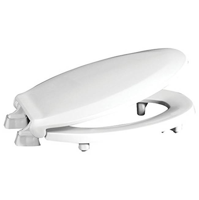 Centoco Luxury 2'' Ada Compliant Plastic Toilet Seat, Closed Front With Cover, White, Elongated Bowl