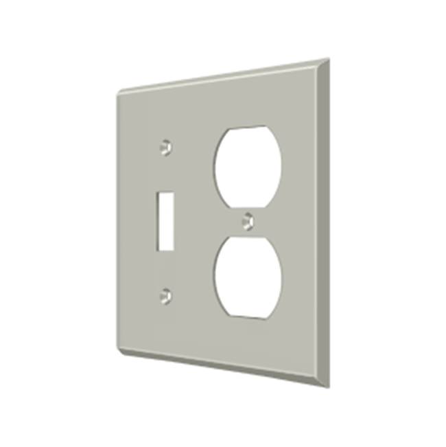 Deltana Switch Plate, Single Switch/Double Outlet