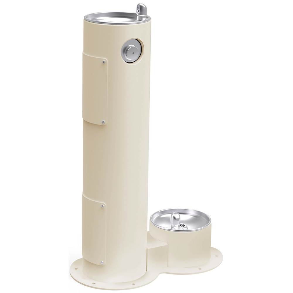 Elkay Outdoor Fountain Pedestal with Pet Station Non-Filtered, Non-Refrigerated Beige