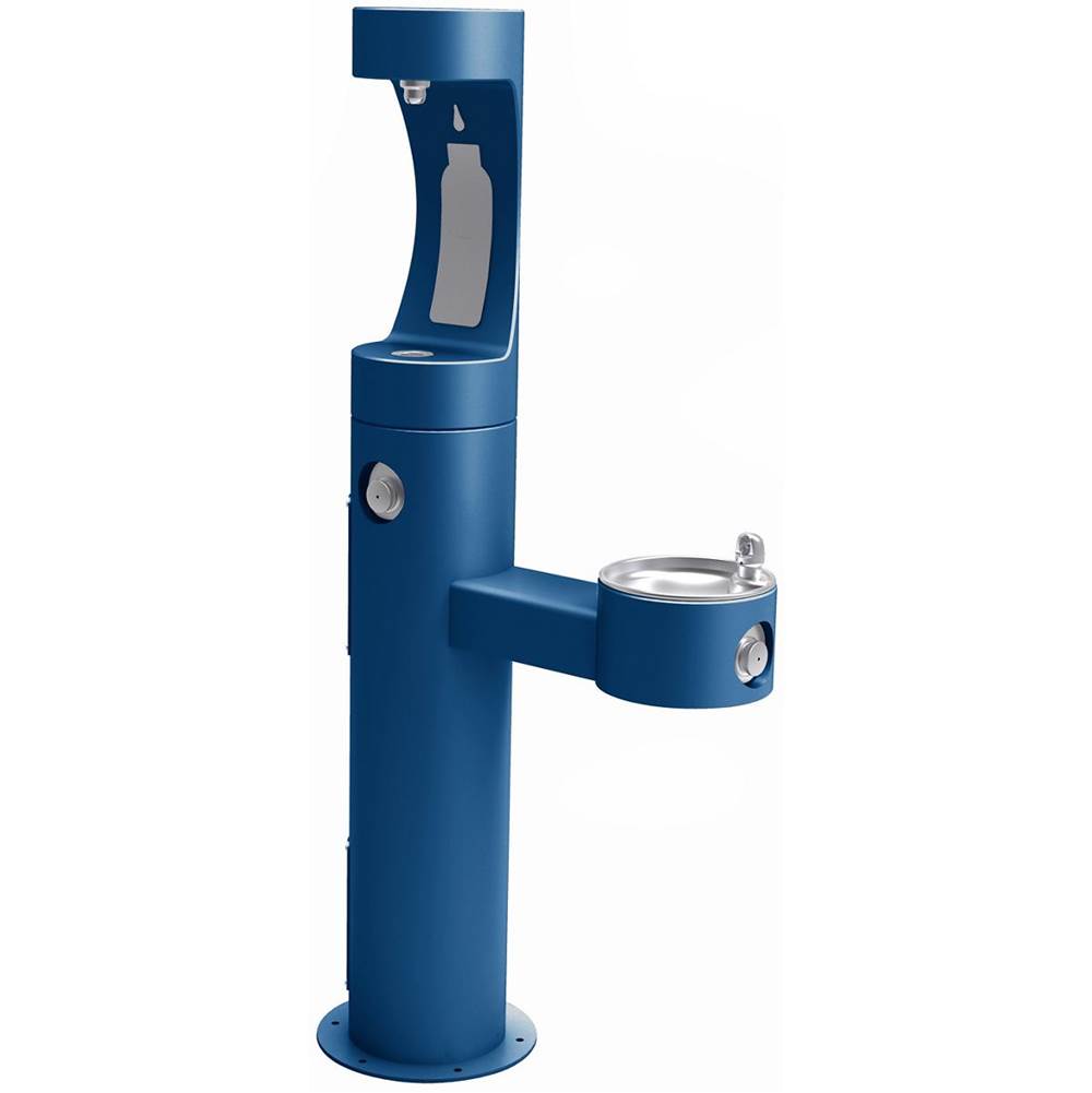Elkay Outdoor ezH2O Upper Bottle Filling Station Bi-Level Pedestal, Non-Filtered Non-Refrigerated Blue