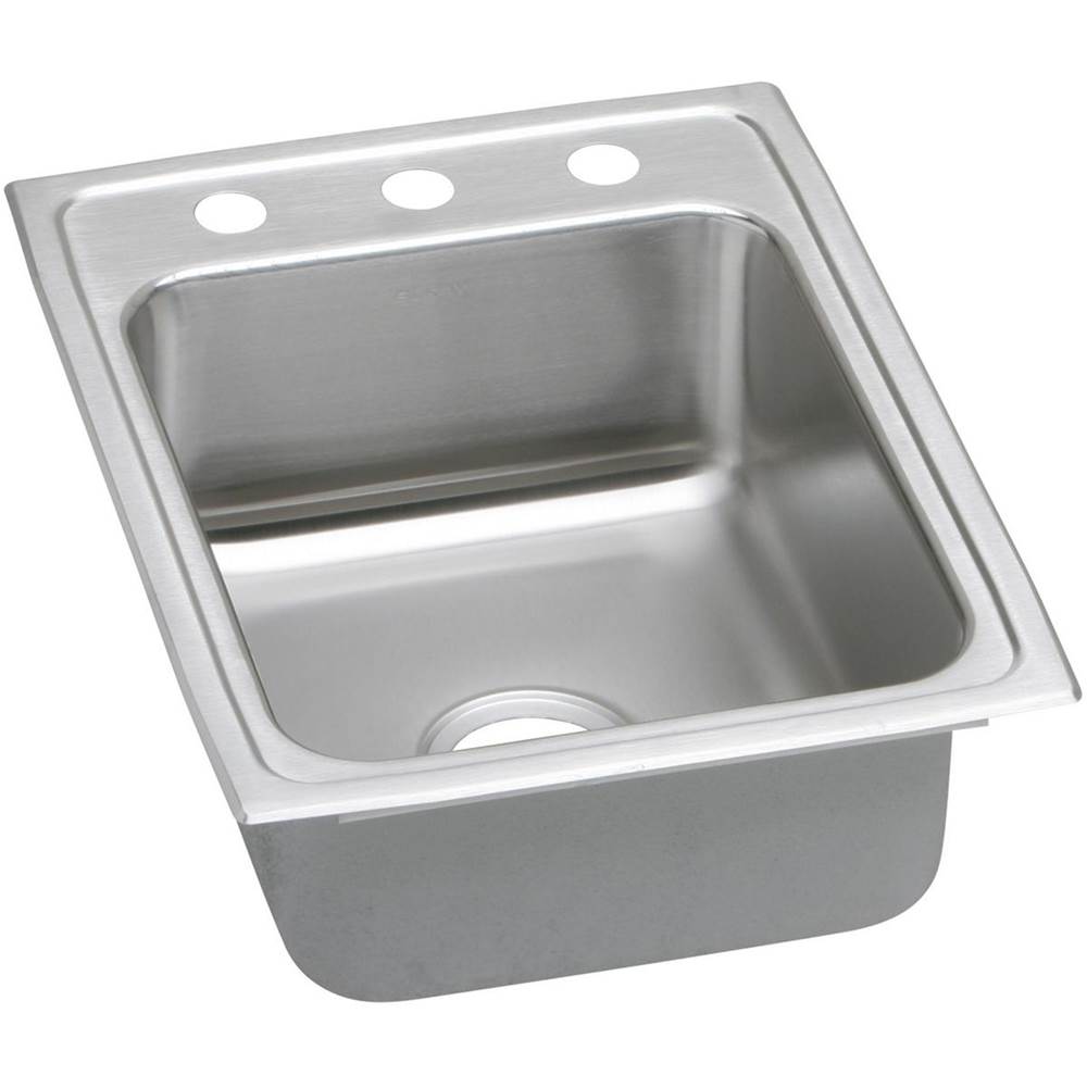 Elkay Lustertone Classic Stainless Steel 17'' x 22'' x 5-1/2'', 3-Hole Single Bowl Drop-in ADA Sink with Quick-clip