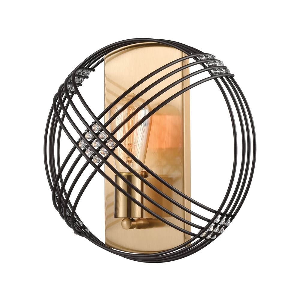 Elk Lighting Concentric 1-Light Sconce in Oil Rubbed Bronze With Clear Crystal Beads