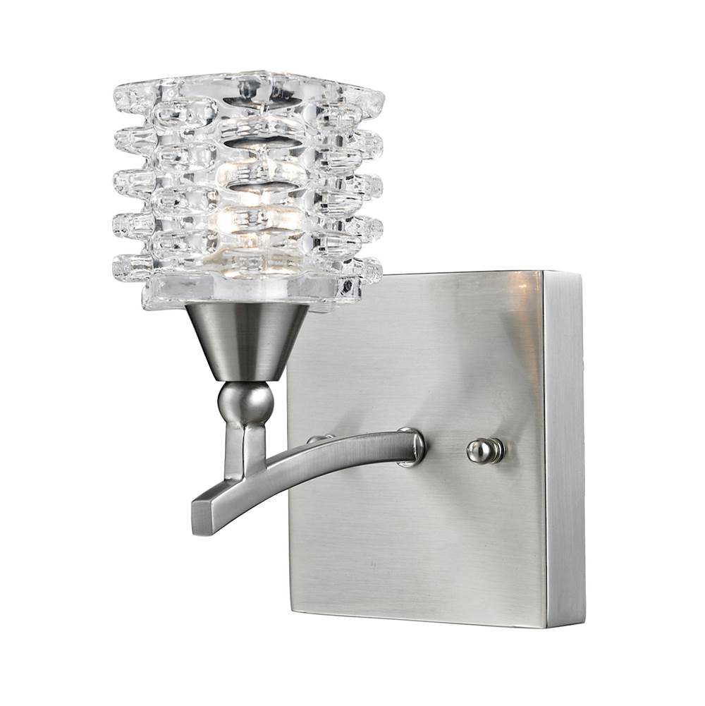 Elk Lighting Matrix 1-Light Vanity Lamp in Satin Nickel With Clear Glass