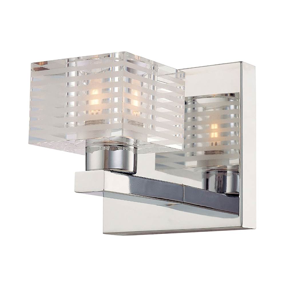Elk Lighting Quatra 1-Light Vanity Lamp in Chrome With Clear and Frosted Glass