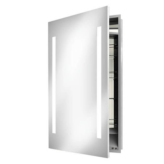 Electric Mirror Ascension 23.25w x 30h Lighted Mirrored Cabinet with Keen - Right hinged