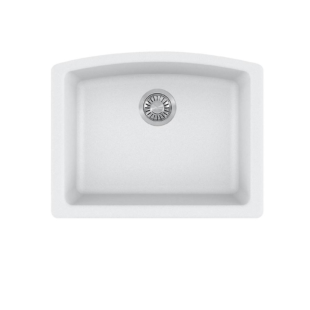 Franke Ellipse 25.0-in. x 19.6-in. Granite Undermount Single Bowl Kitchen Sink in Polar White