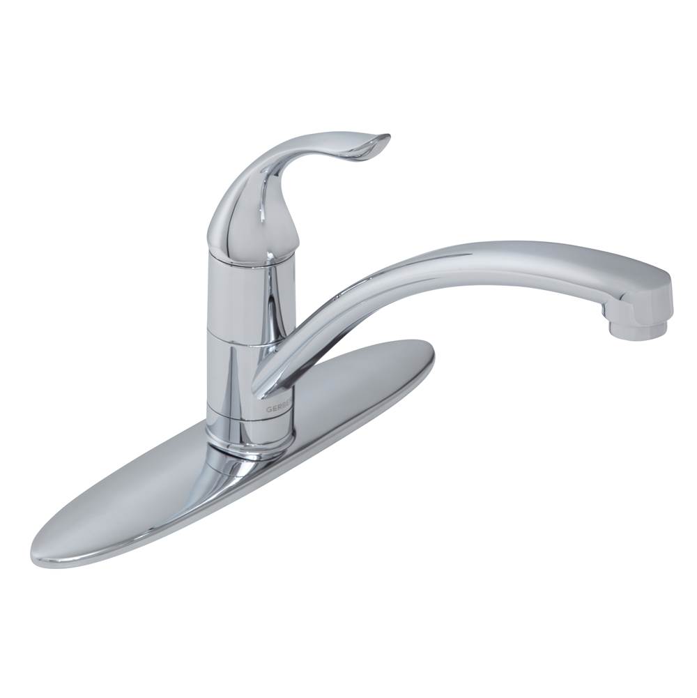 Gerber Plumbing Viper 1H Kitchen Faucet w/out Spray & w/ Deck Plate 1.5gpm Chrome
