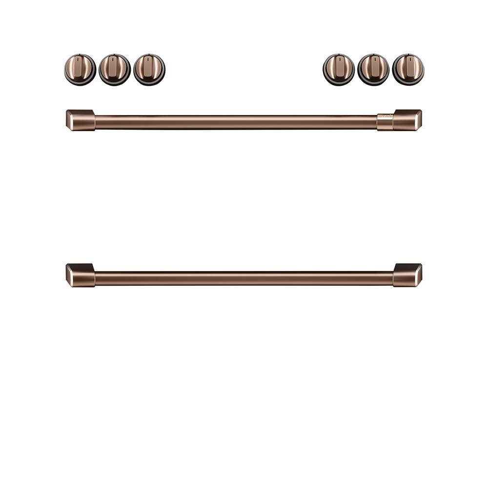 Cafe Front Control Induction Knobs and Handles - Brushed Copper