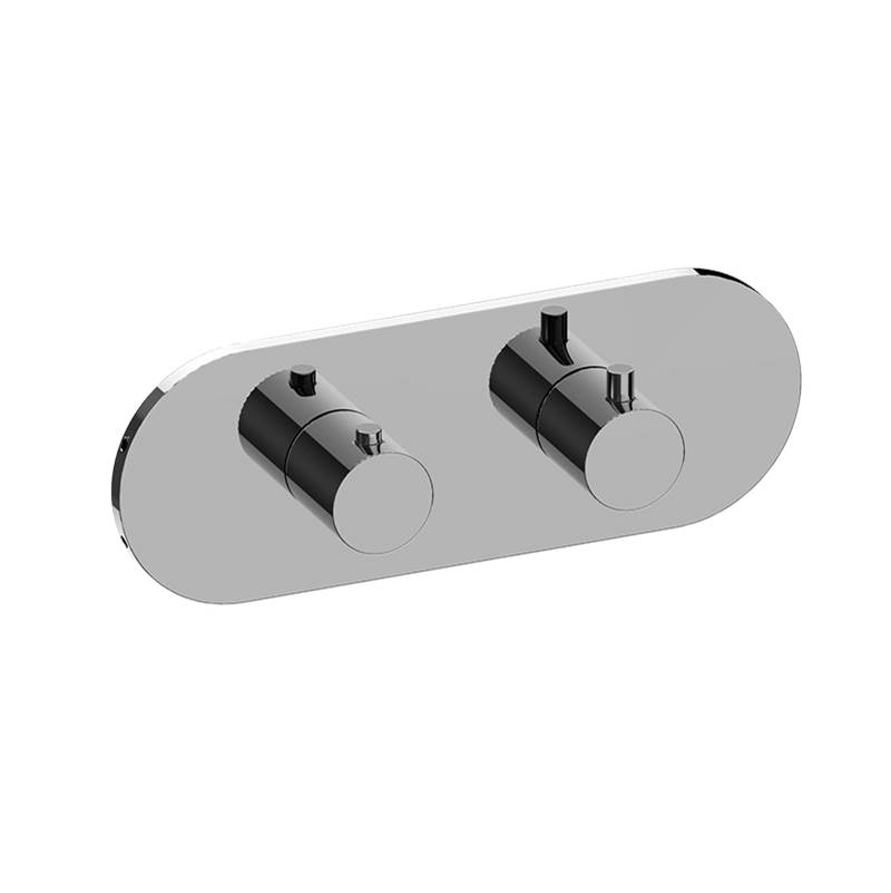 Graff M-Series Round Thermostatic 2-Hole Trim Plate and Handle (Horizontal Installation)