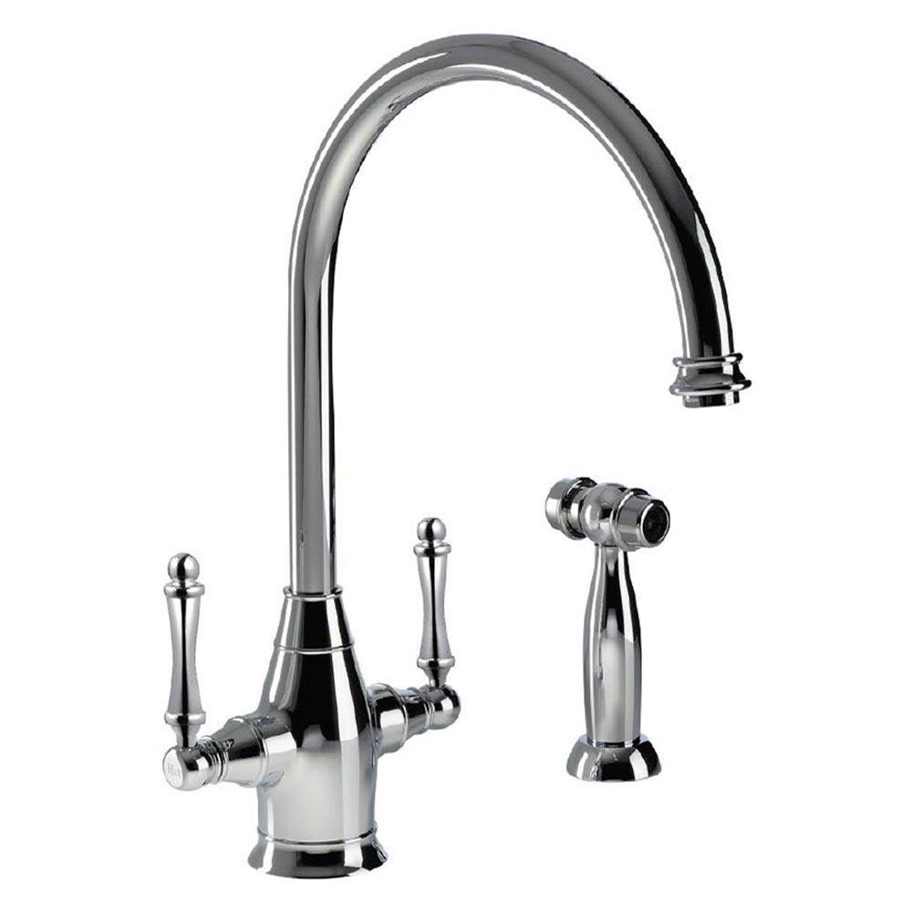 Hamat Traditional Brass Faucet with Side Spray in Polished Chrome