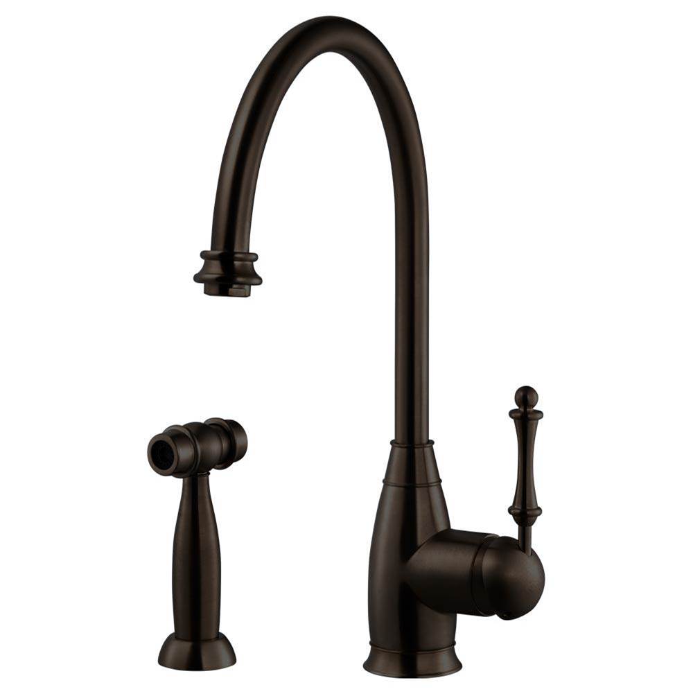 Hamat Traditional Brass Single Lever Faucet with Side Spray in Oil Rubbed Bronze