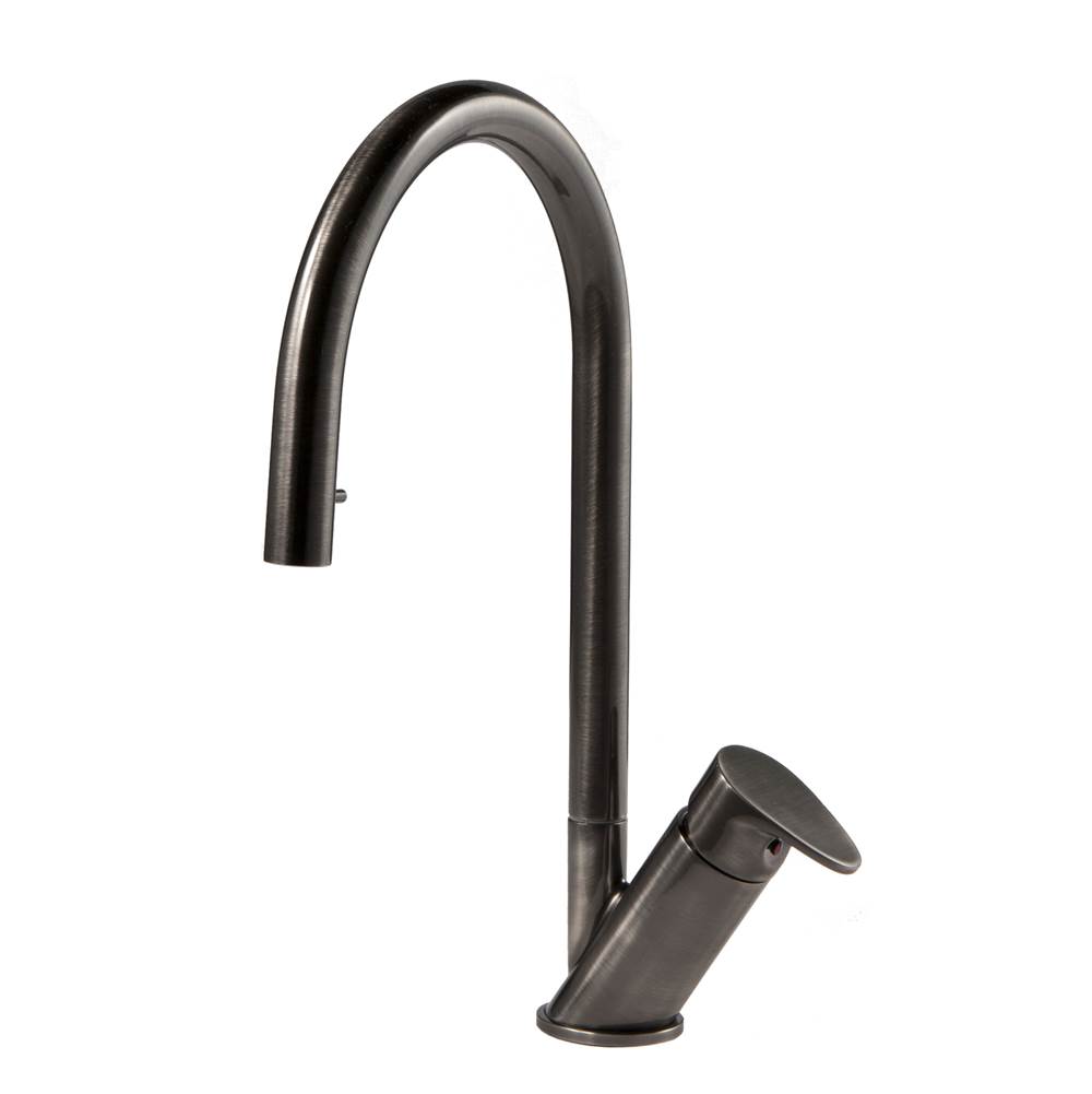 Hamat Single Function Hidden Pull Down Kitchen Faucet in Pewter