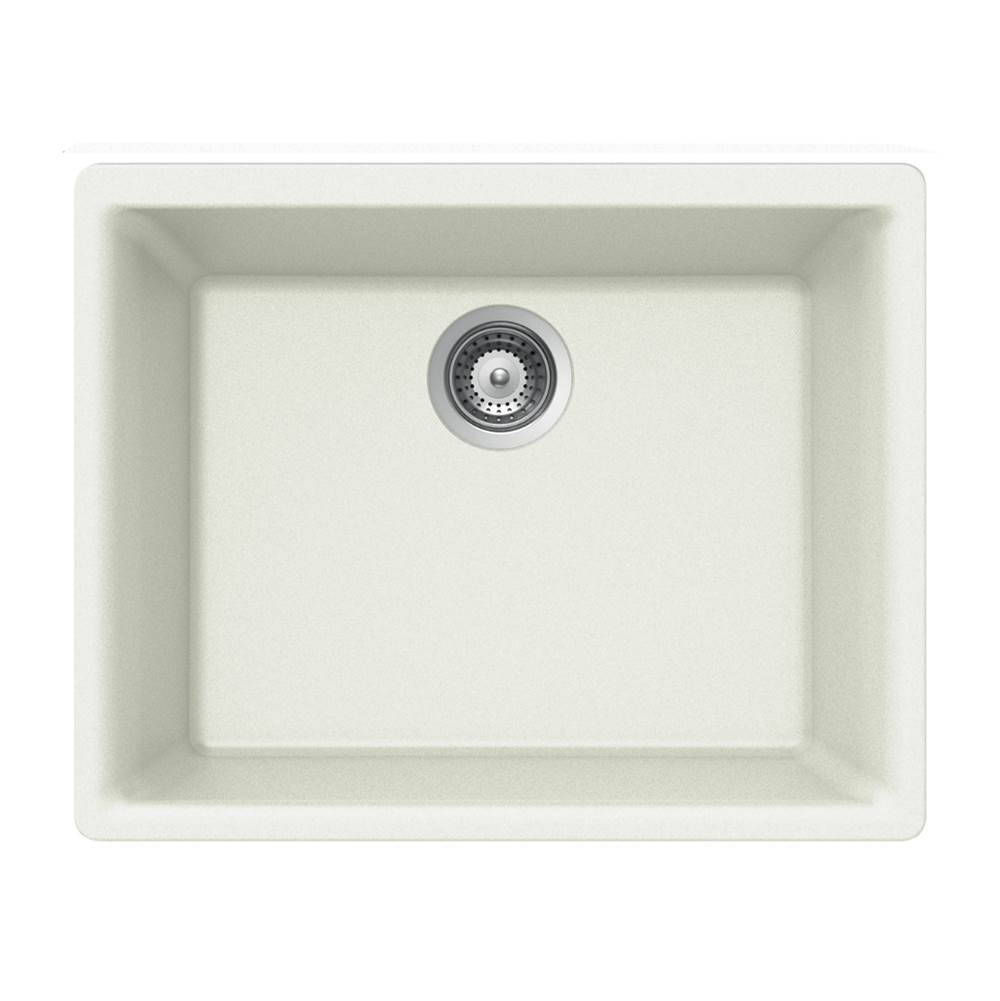 Hamat Granite Undermount Single Bowl Kitchen Sink, White