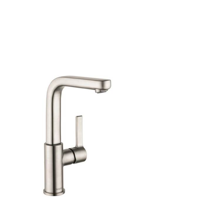 Hansgrohe Metris S Single-Hole Faucet 230 with Swivel Spout and Pop-Up Drain, 1.2 GPM in Brushed Nickel