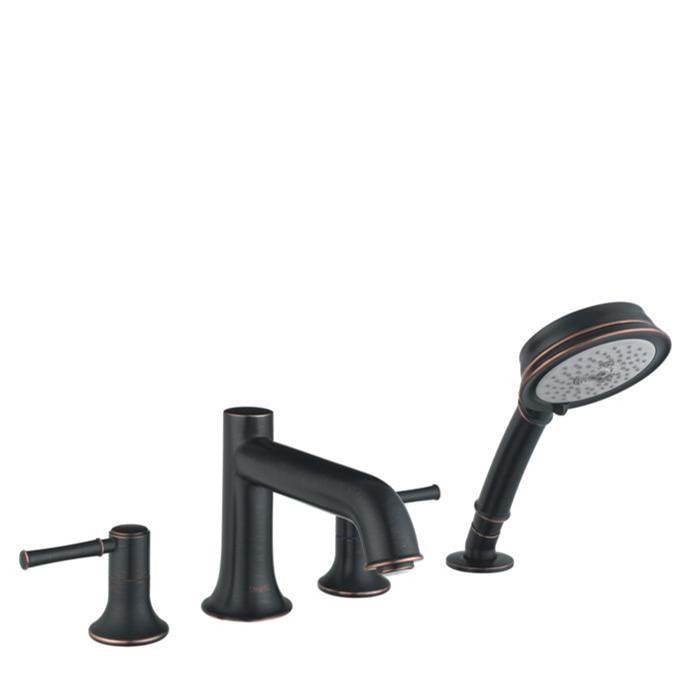 Hansgrohe Talis C 4-Hole Roman Tub Set Trim with 1.8 GPM Handshower in Rubbed Bronze