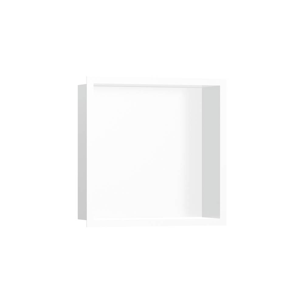 Hansgrohe XtraStoris Individual Wall Niche Matte White with Design Frame 12''x 12''x 4''  in Matte White