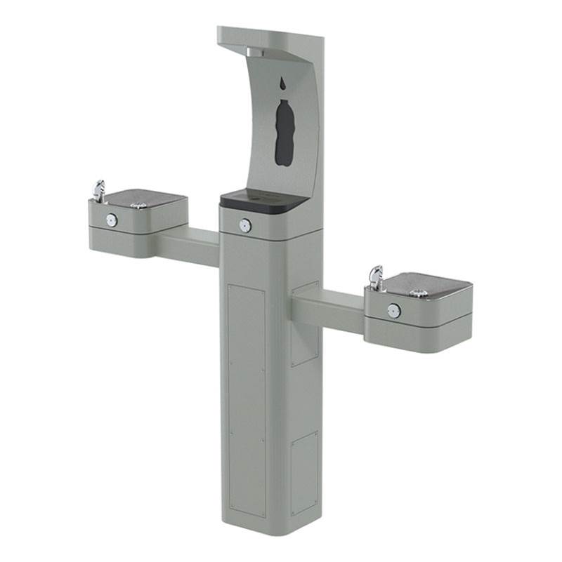 Haws ADA Outdoor Stainless Steel Bottle Filler and Dual Fountain