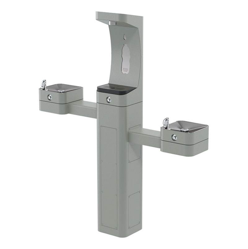 Haws ADA Outdoor Stainless Steel Freeze-Resistant Bottle Filler and Dual Fountain