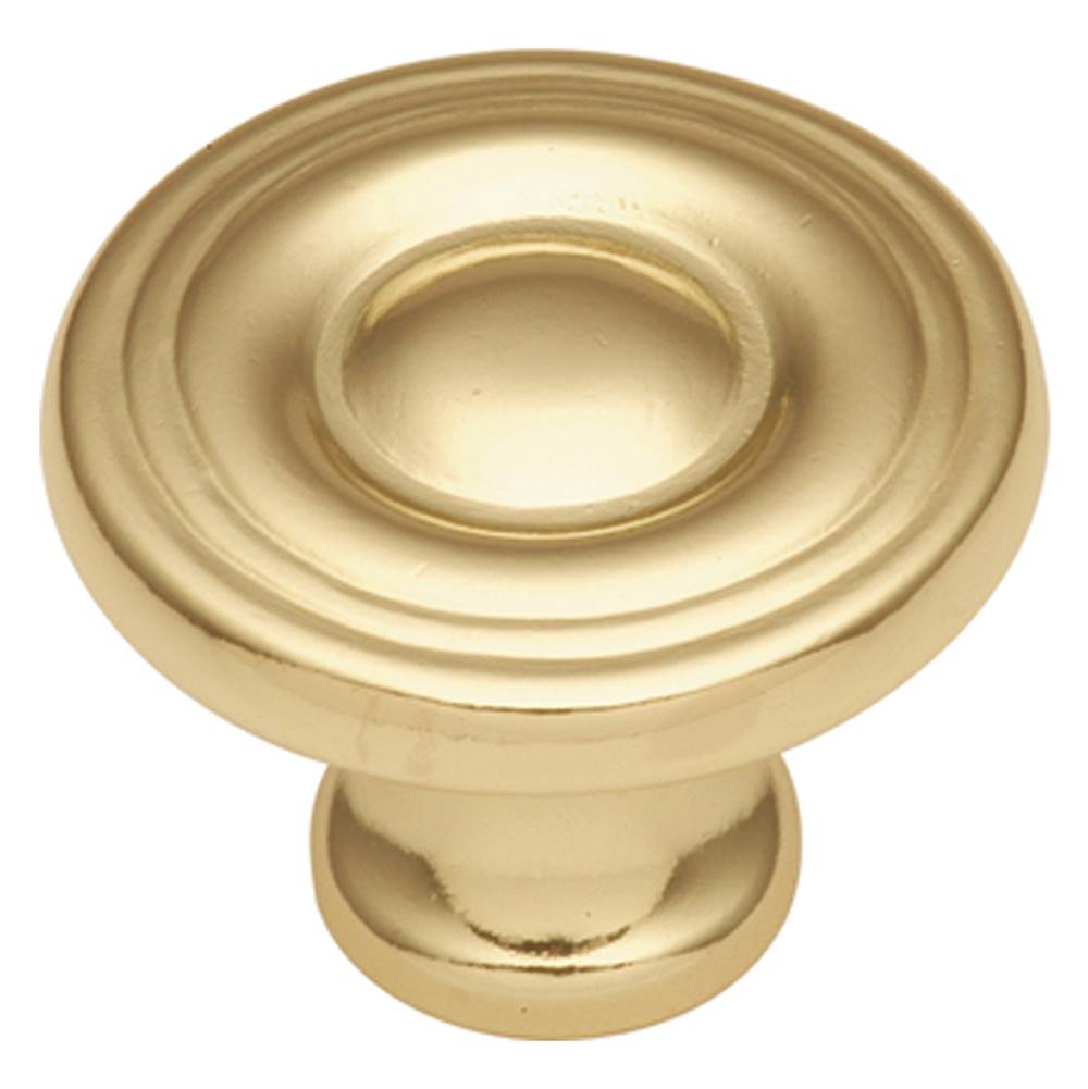 Hickory Hardware Conquest Collection Knob 1-3/16'' Diameter Polished Brass Finish