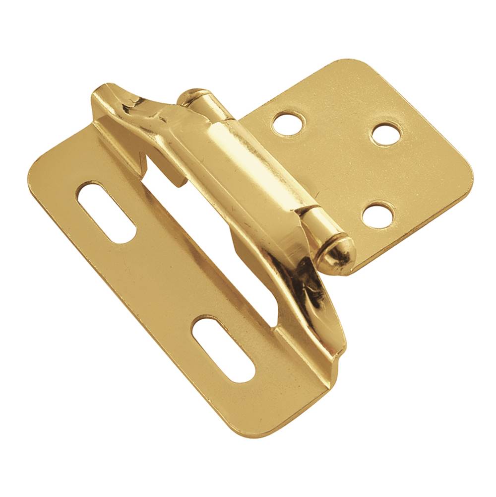 Hickory Hardware Self-Closing Semi-Concealed Collection Hinge Semi-Concealed Polished Brass Finish (2 Pack)