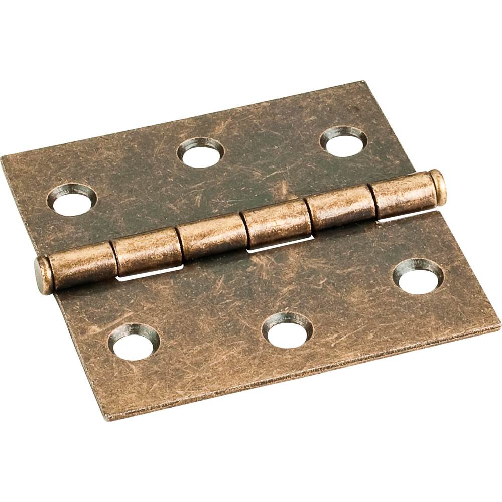Hardware Resources Antique Brass 2-1/2'' x 2-1/2'' Swaged Butt Hinge