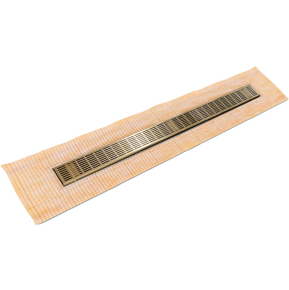 Infinity Drain 36'' FCS Series Complete Kit with 2 1/2'' Perforated Slotted Grate in Satin Bronze