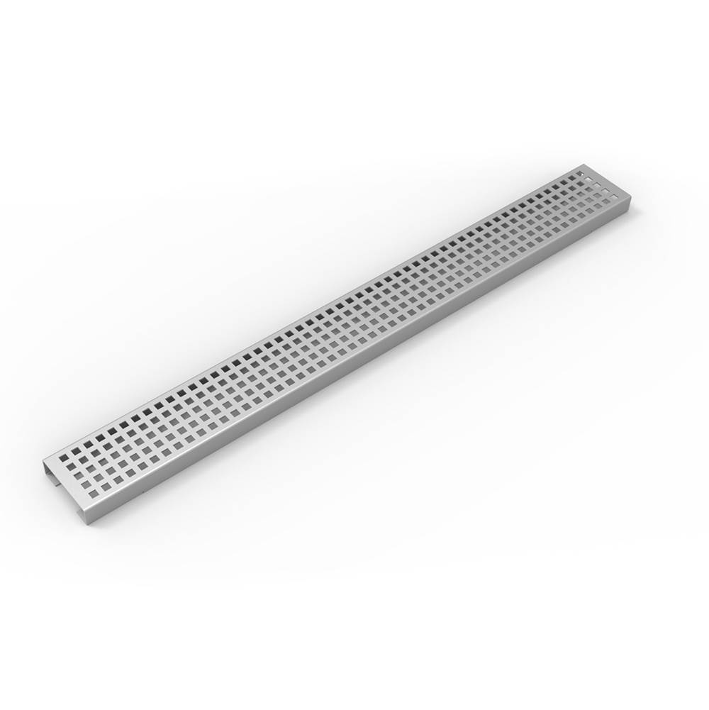 Infinity Drain 48'' Perforated Squares Pattern Grate for USQ Universal Infinity Drain™ in Satin Stainless