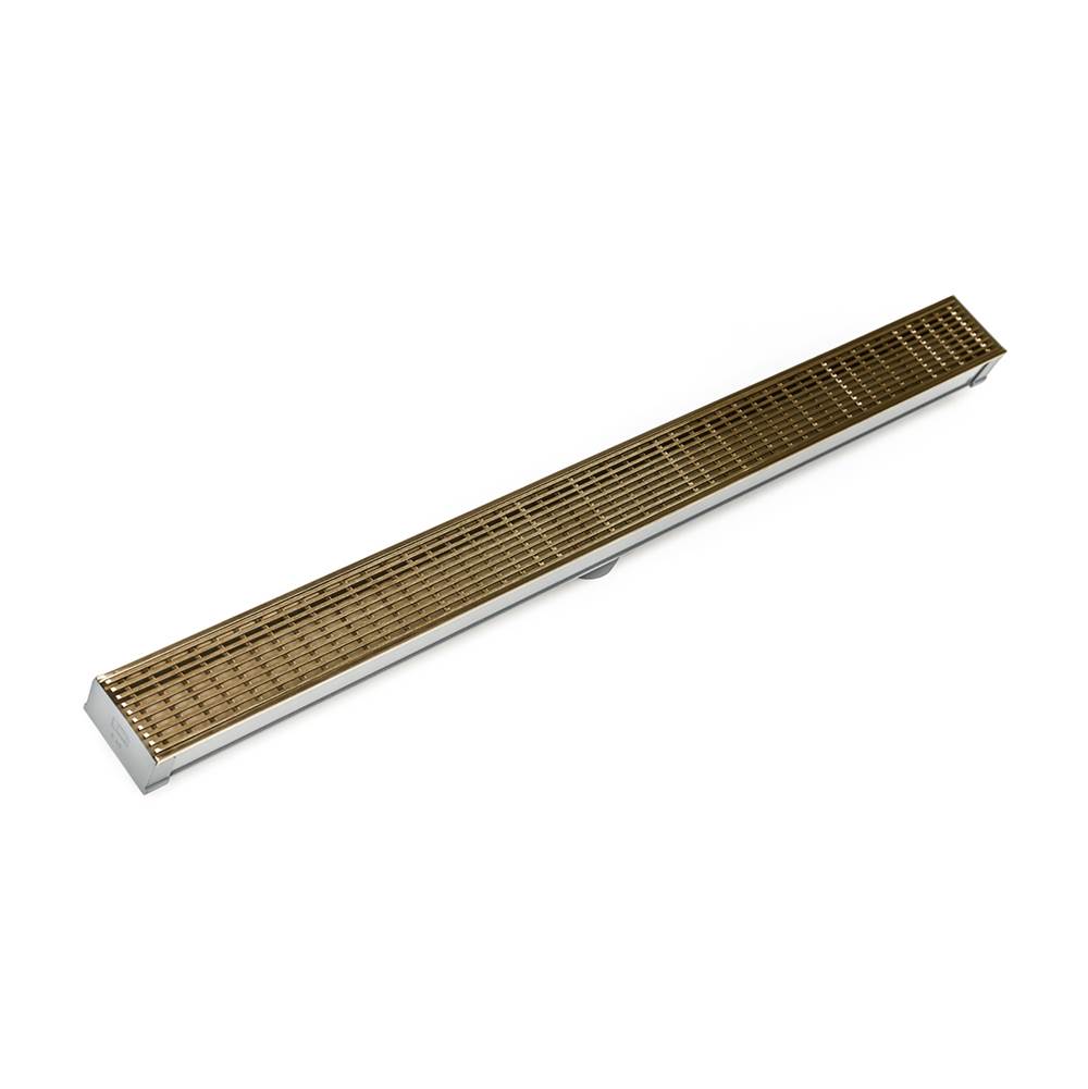 Infinity Drain 36'' S-PVC Series Complete Kit with 2 1/2'' Wedge Wire Grate in Satin Bronze
