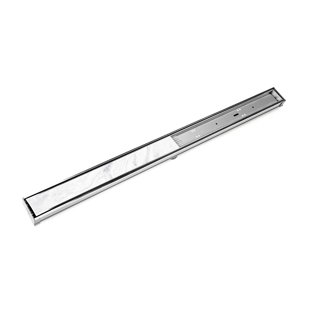 Infinity Drain 36'' S-PVC Series Low Profile Complete Kit with 2 1/2'' Tile Insert Frame in Polished Stainless