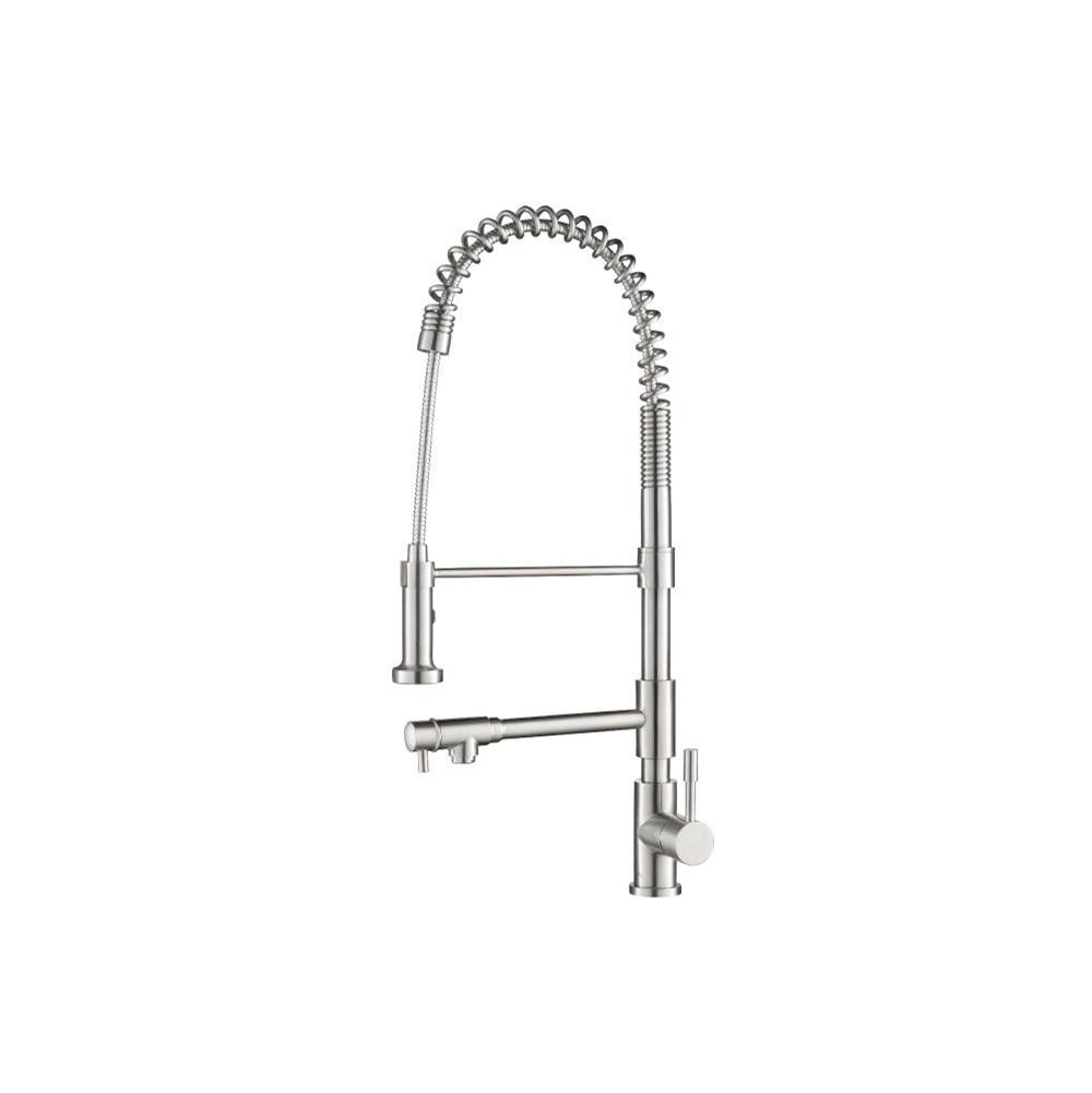 Isenberg Professio - F - Professional Polished Steel Kitchen Faucet With Pull Out & Pot Filler