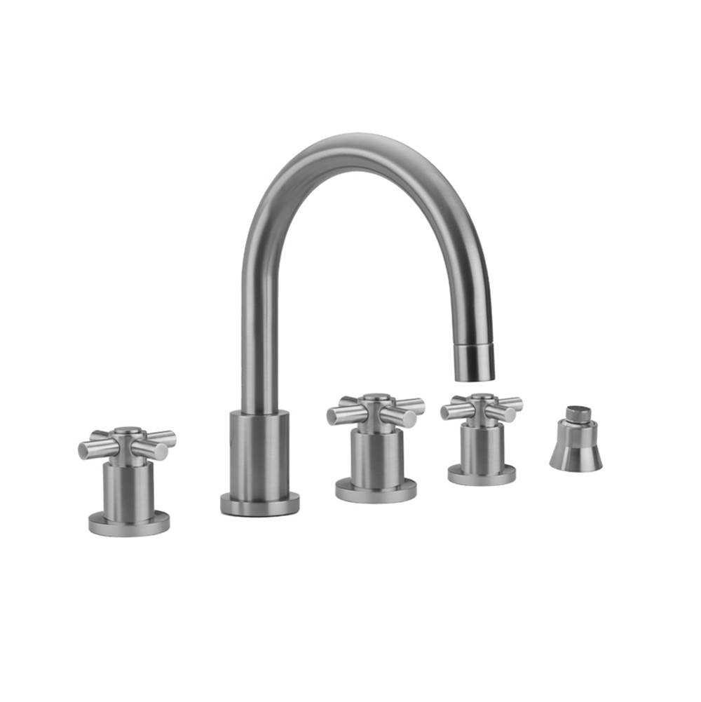 Jaclo Contempo Roman Tub Set with Contempo High Cross Handles and Straight Handshower